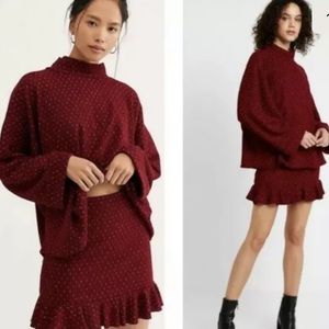 FP The Mood Skirt Set 2 Piece Knit Sweater